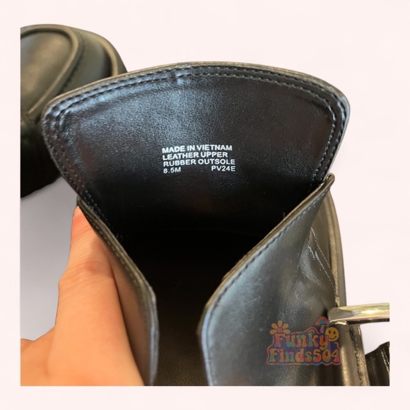 NWT Michael Kors Colby Leather Platform Black Chic Edgy Retro Loafers Size 8.5 - Picture 5 of 11